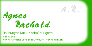 agnes machold business card