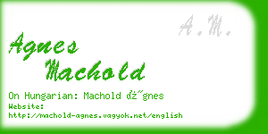 agnes machold business card